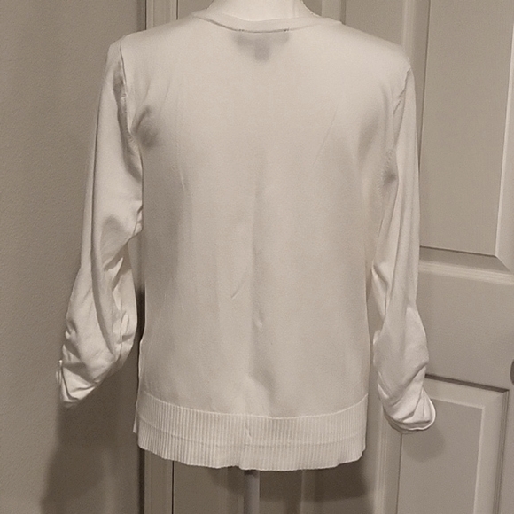 Women’s Inc. White cardigan with rhinestone buttons - Picture 5 of 8